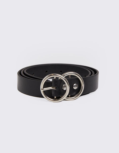 Double ring on sale belt silver