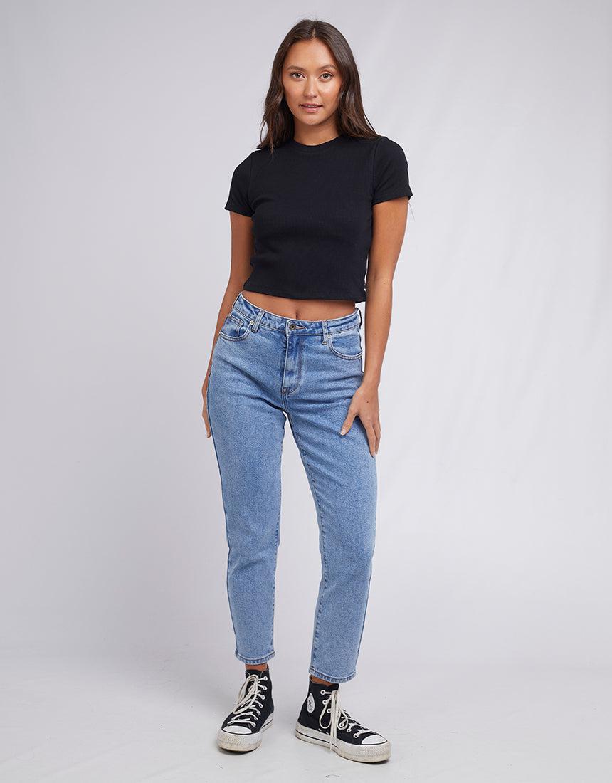 Silent Theory Ladies-Harlem Rib Tee Black-Edge Clothing