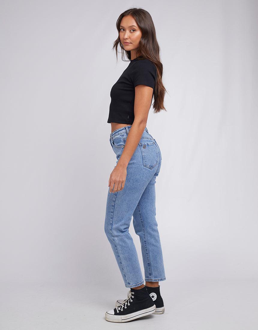 Silent Theory Ladies-Harlem Rib Tee Black-Edge Clothing
