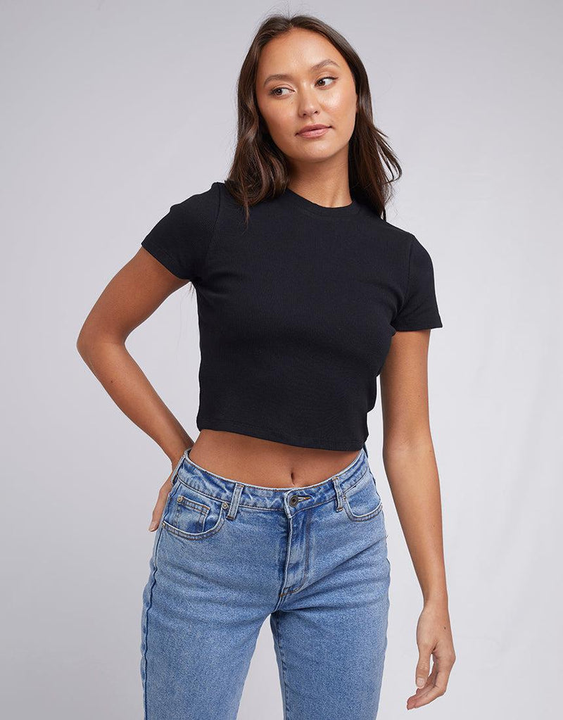 Silent Theory Ladies-Harlem Rib Tee Black-Edge Clothing