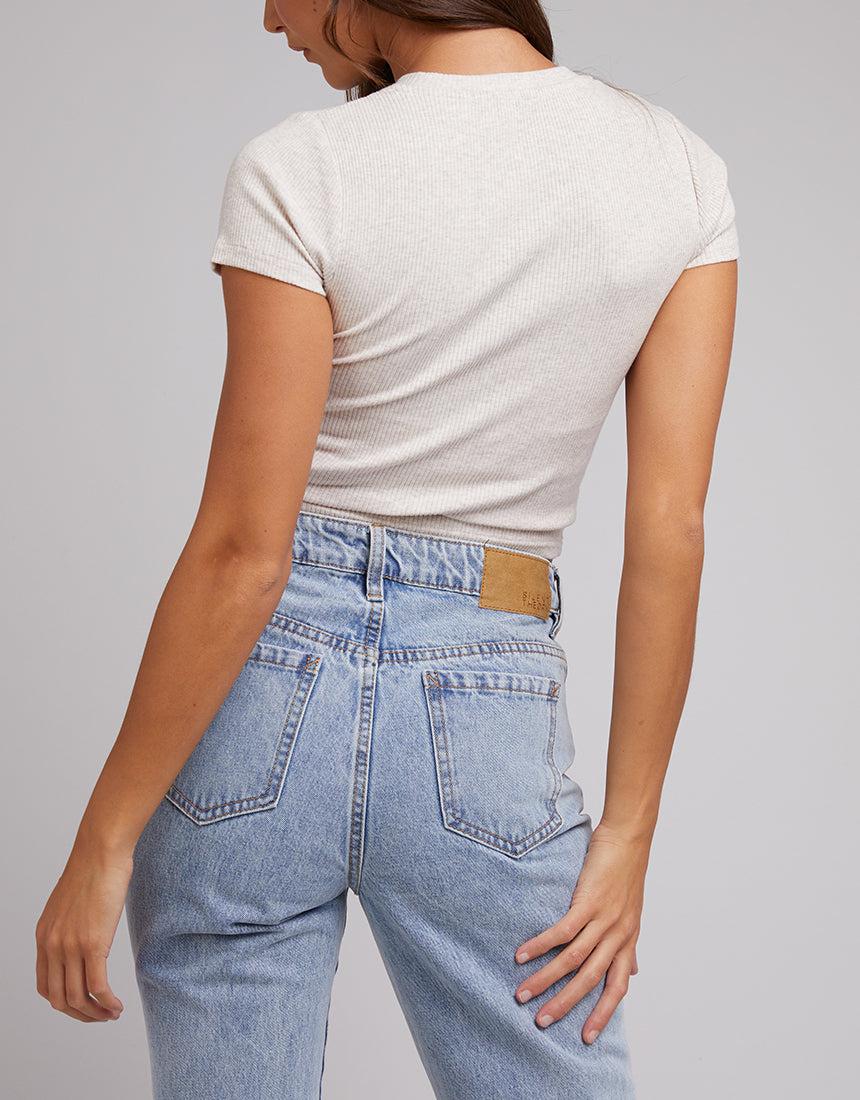 Silent Theory Ladies-Harlem Rib Tee Oatmeal-Edge Clothing