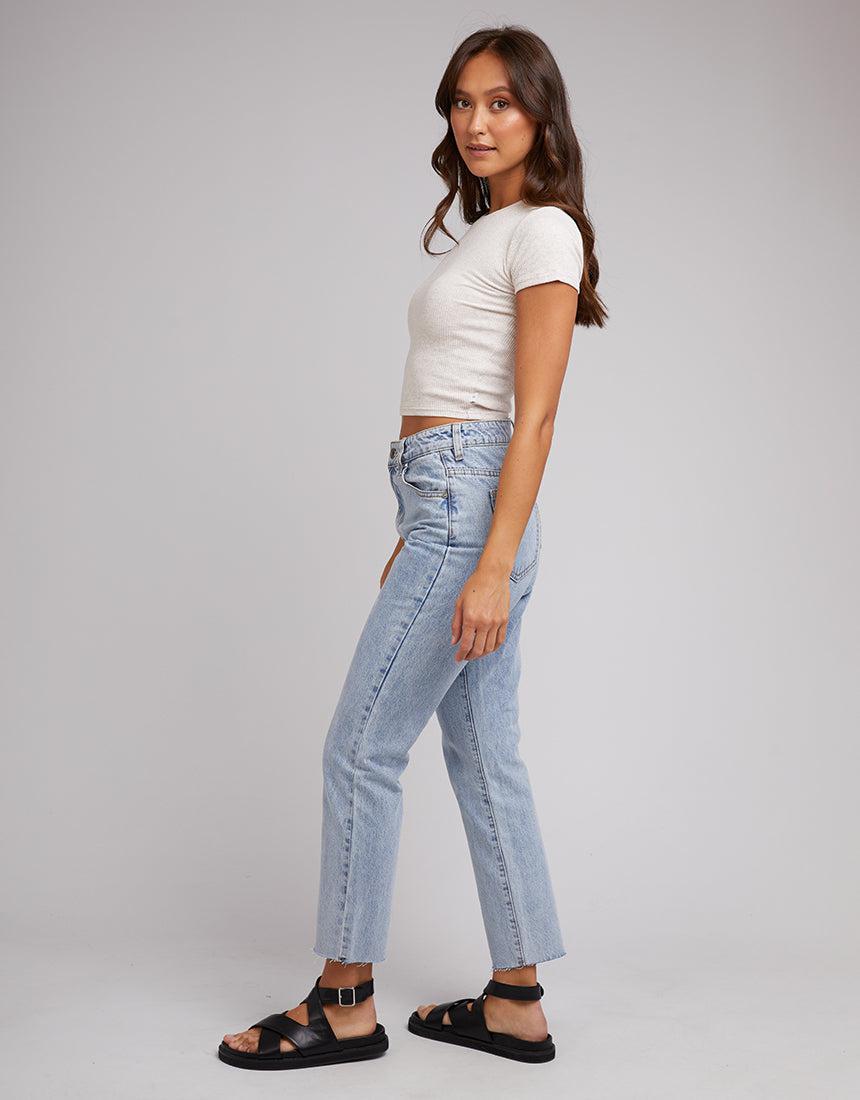 Silent Theory Ladies-Harlem Rib Tee Oatmeal-Edge Clothing