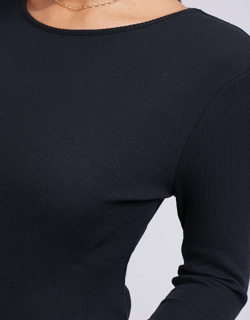 Silent Theory Ladies-Rib Long Sleeve Black-Edge Clothing