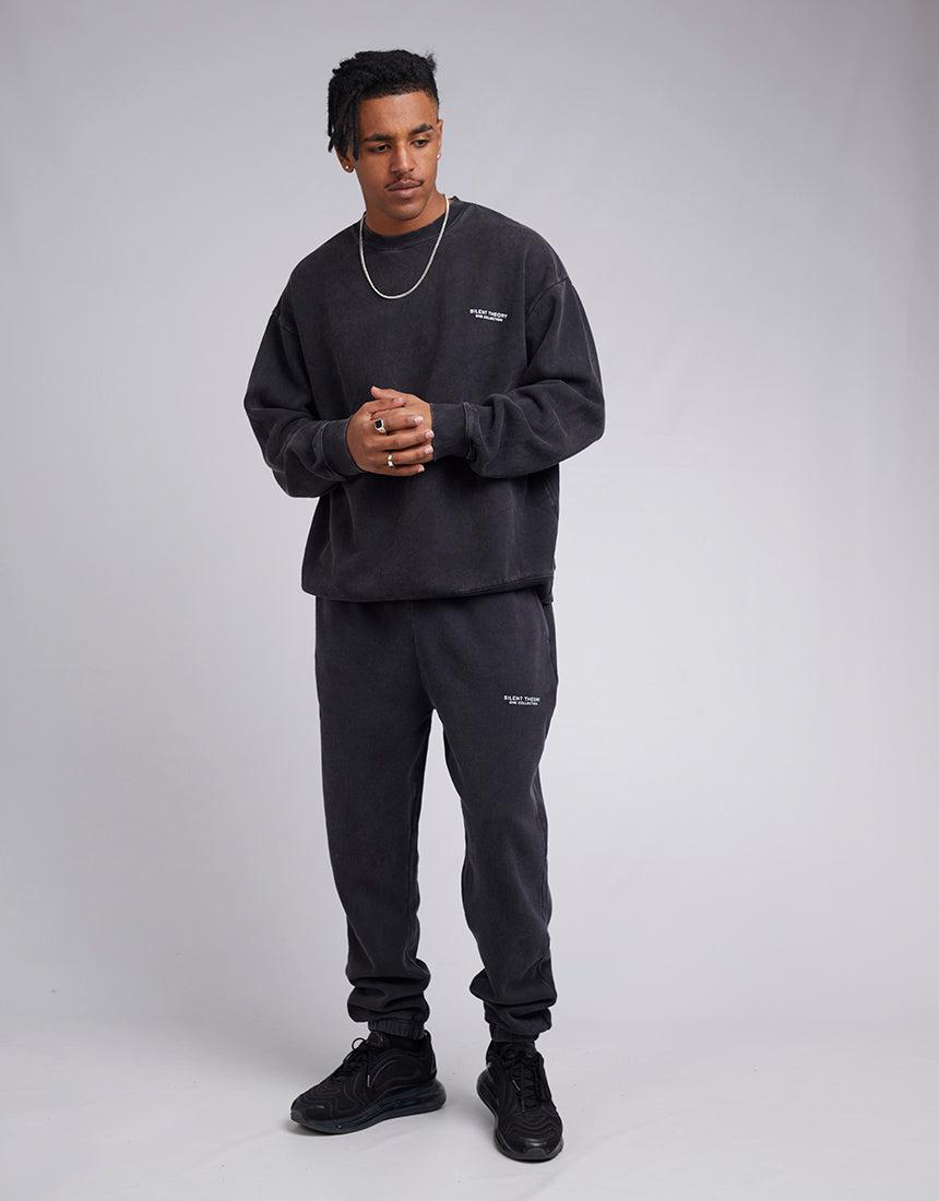 Silent Theory One-Society Crew Washed Black-Edge Clothing