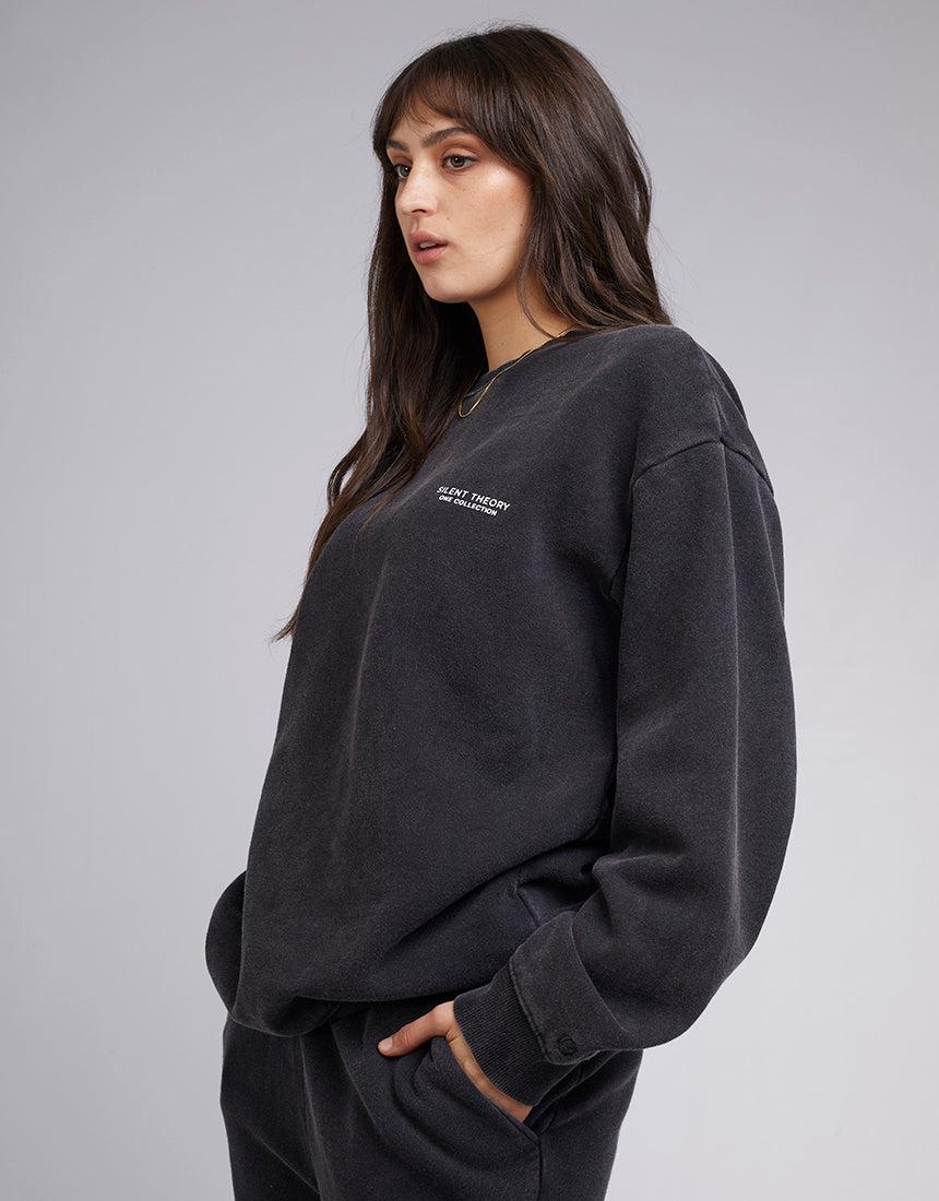 Silent Theory One-Society Crew Washed Black-Edge Clothing