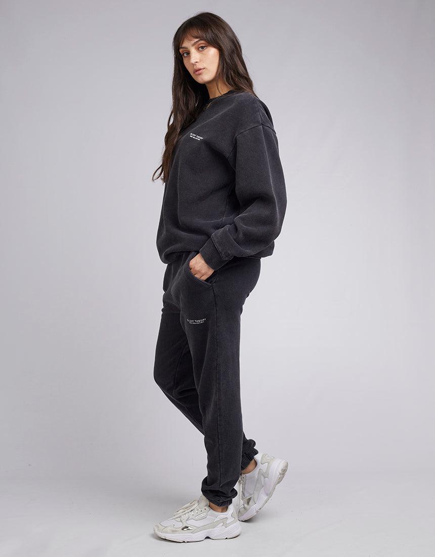Silent Theory One-Society Crew Washed Black-Edge Clothing