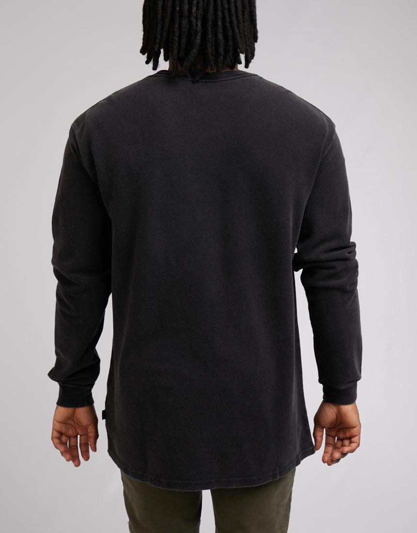 Silent Theory-Pique L/s Tee Washed Black-Edge Clothing