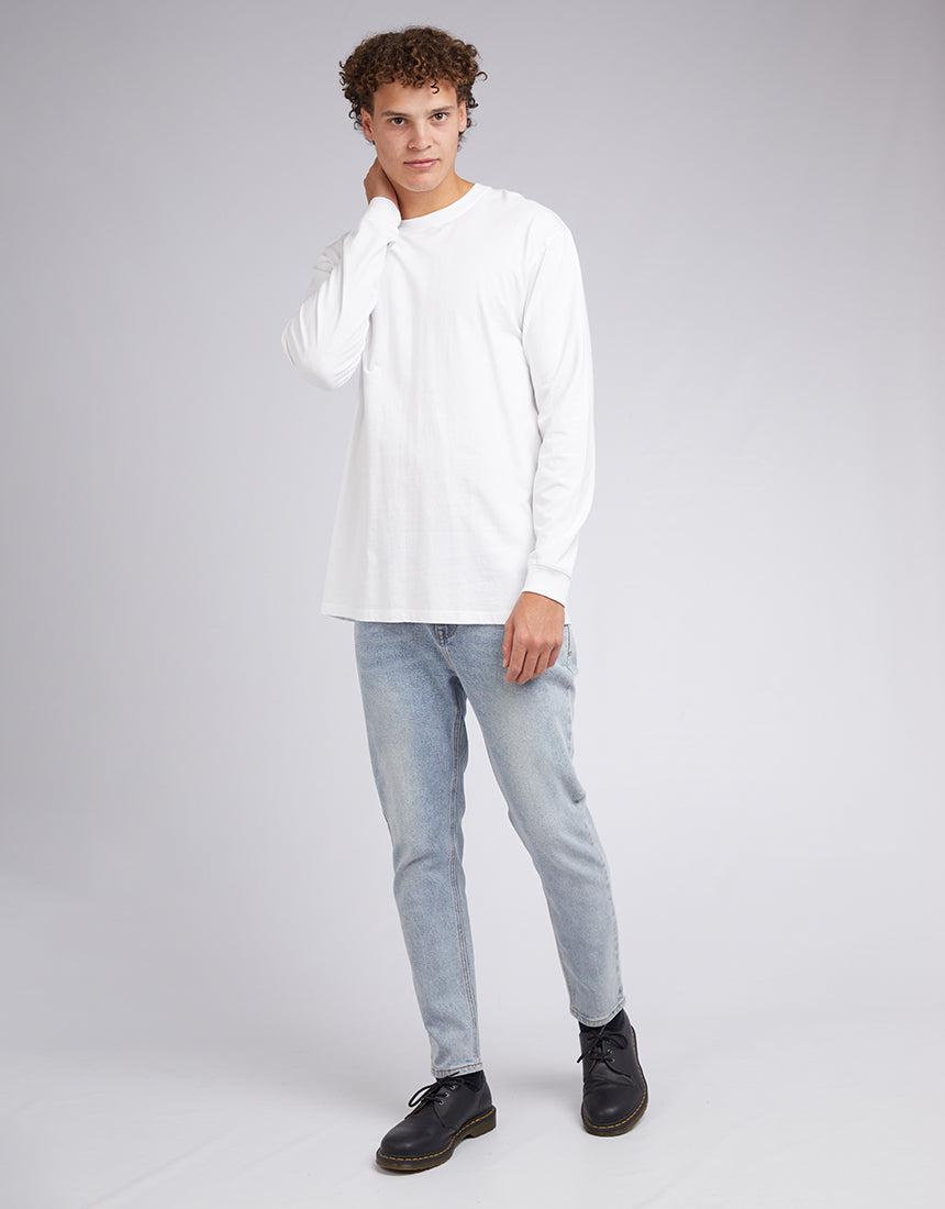 Silent Theory-Standard Fit L/s Tee White-Edge Clothing