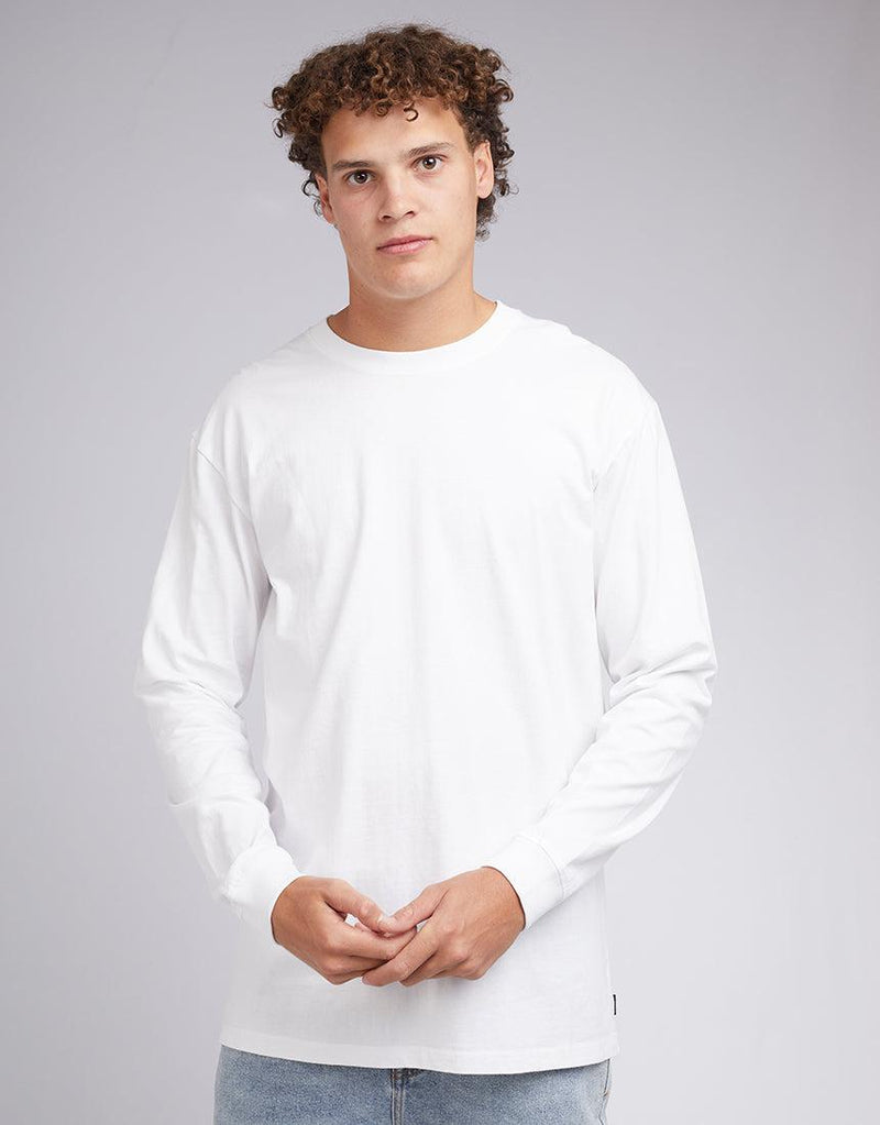 Silent Theory-Standard Fit L/s Tee White-Edge Clothing