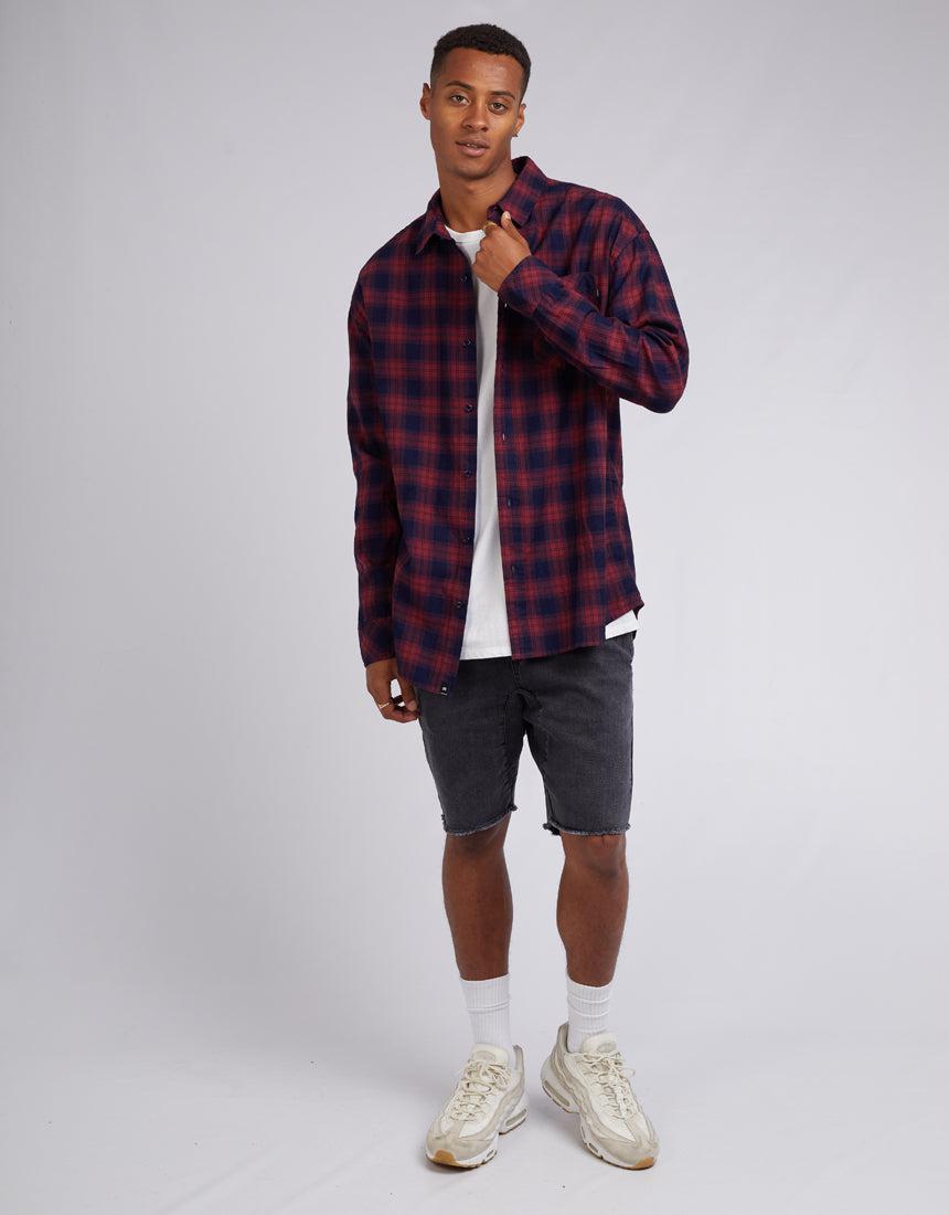 St. Goliath-Essential Check L/s Shirt Red-Edge Clothing