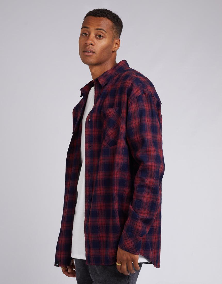 St. Goliath-Essential Check L/s Shirt Red-Edge Clothing