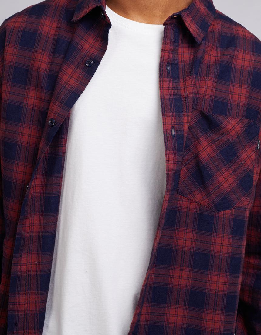 St. Goliath-Essential Check L/s Shirt Red-Edge Clothing