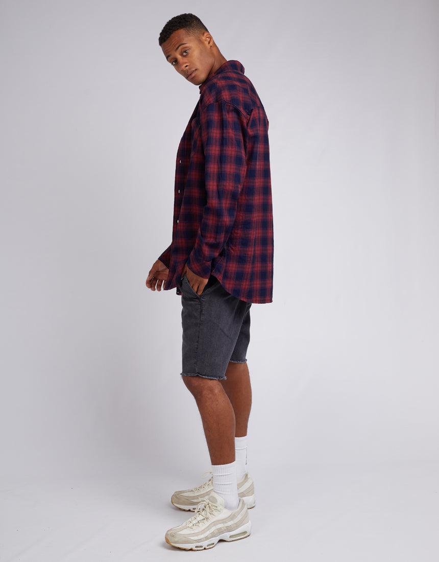St. Goliath-Essential Check L/s Shirt Red-Edge Clothing