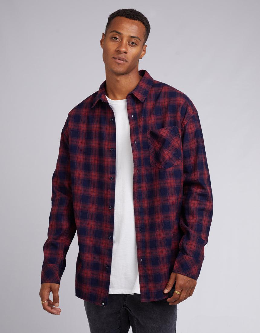 St. Goliath-Essential Check L/s Shirt Red-Edge Clothing