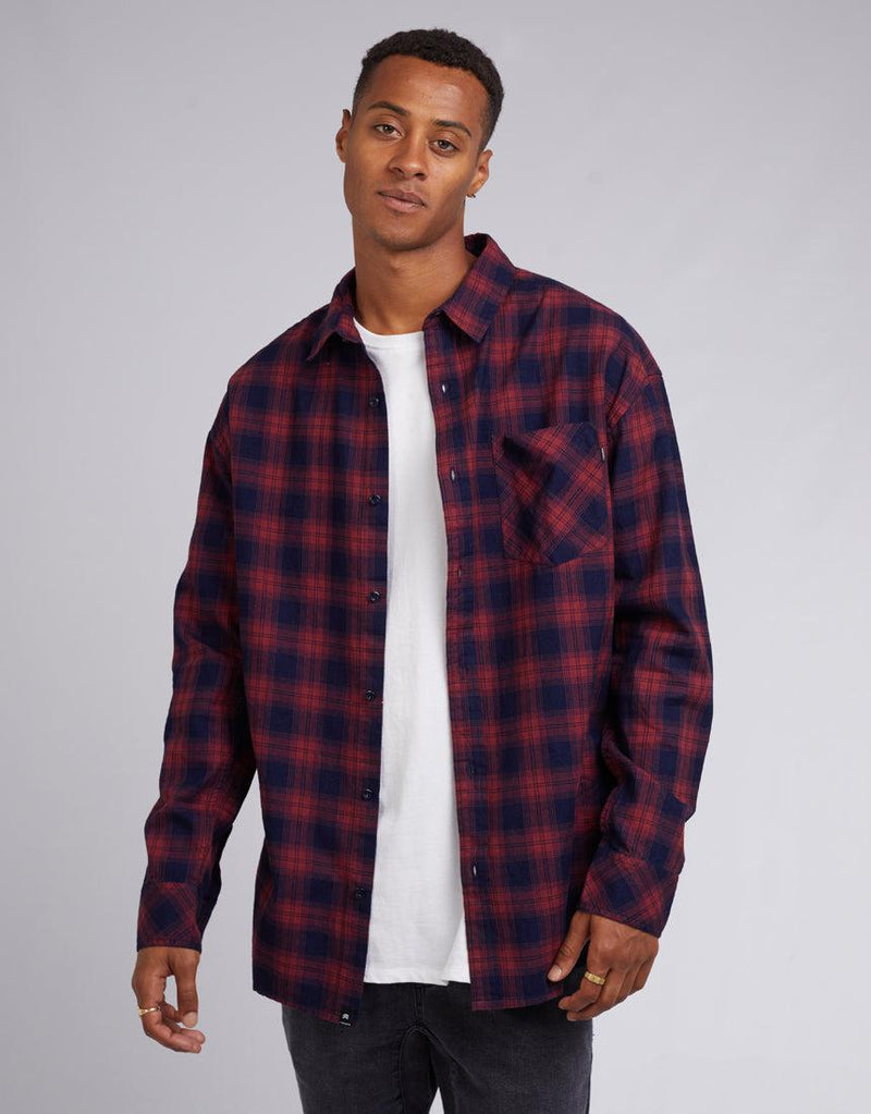 St. Goliath-Essential Check L/s Shirt Red-Edge Clothing