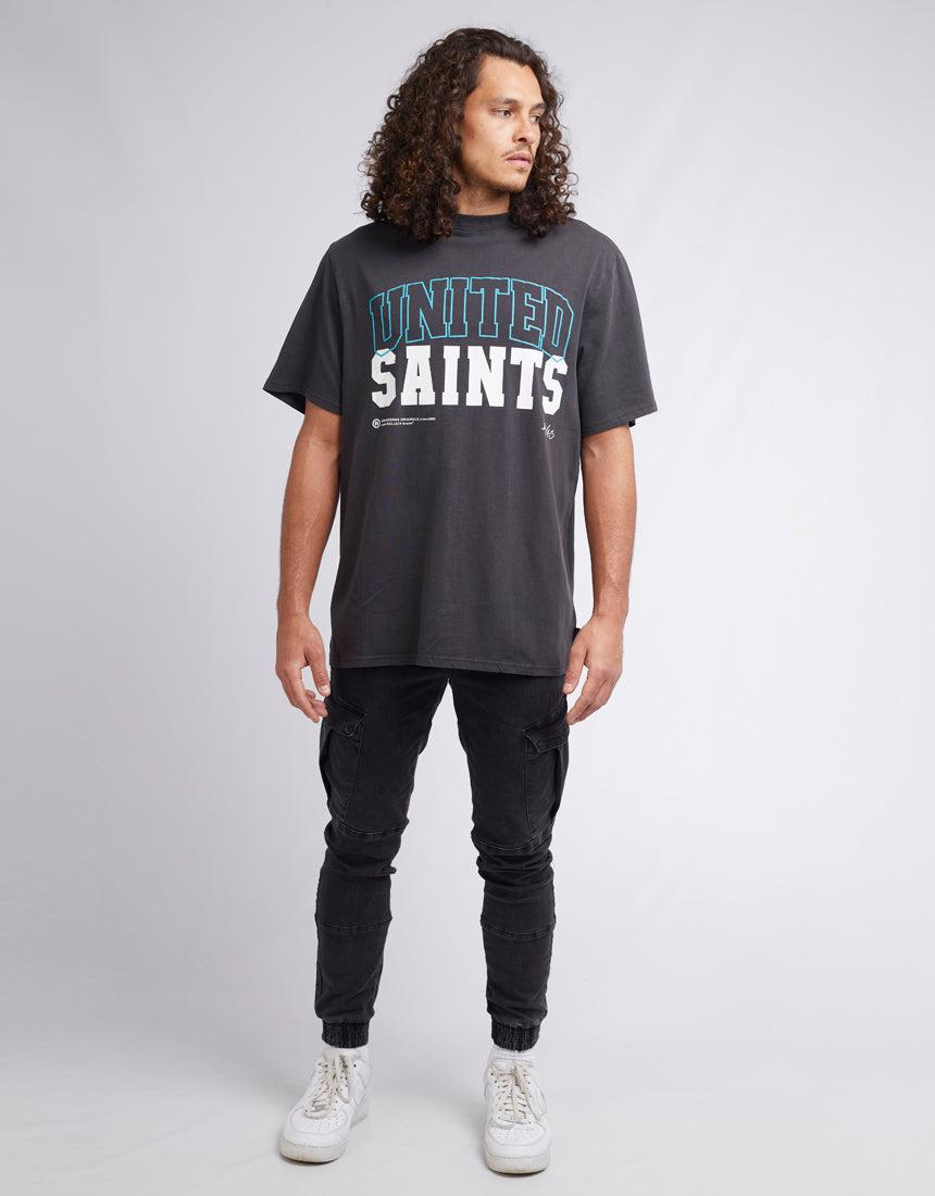 St. Goliath-United Saints Tee Washed Black-Edge Clothing