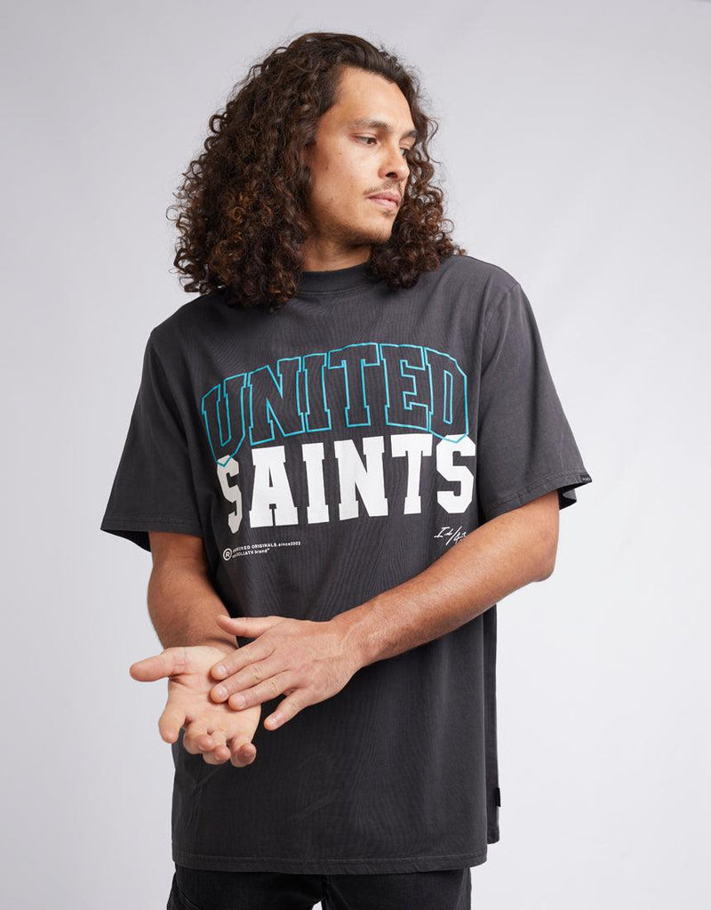 St. Goliath-United Saints Tee Washed Black-Edge Clothing