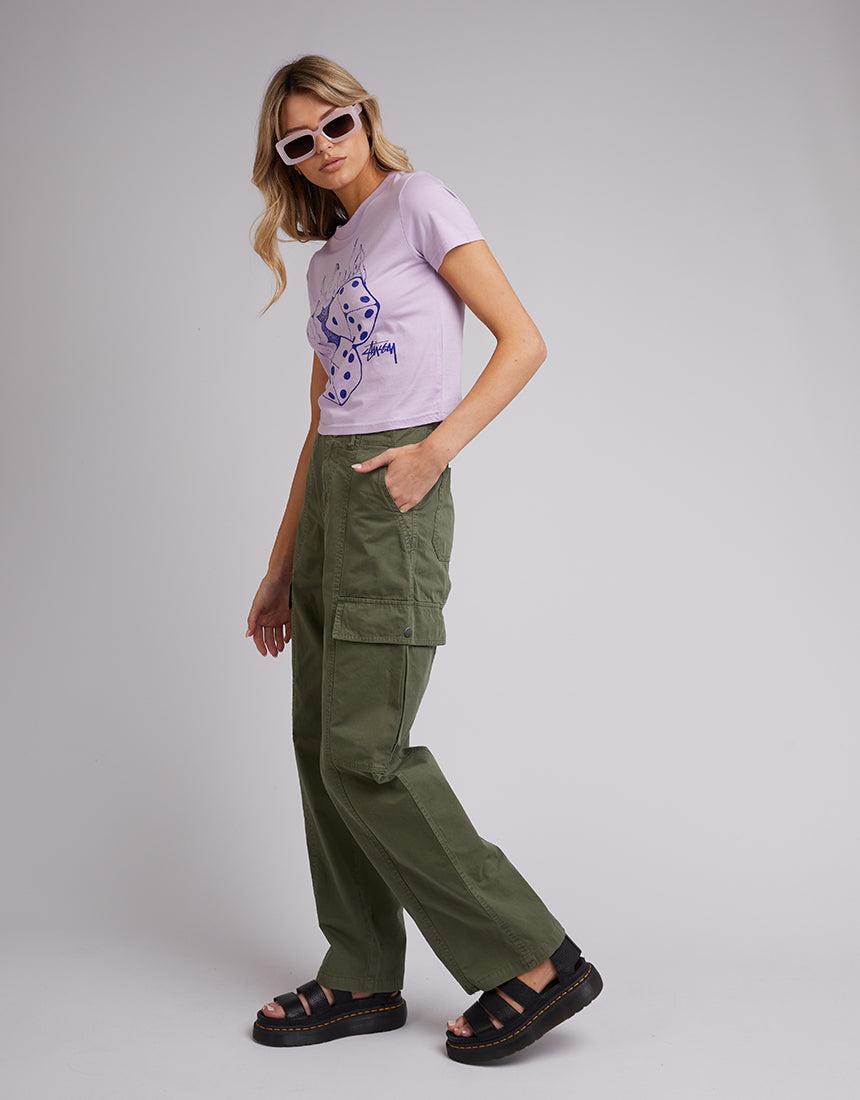Stussy-Fire Dice Slim Tee Orchid-Edge Clothing