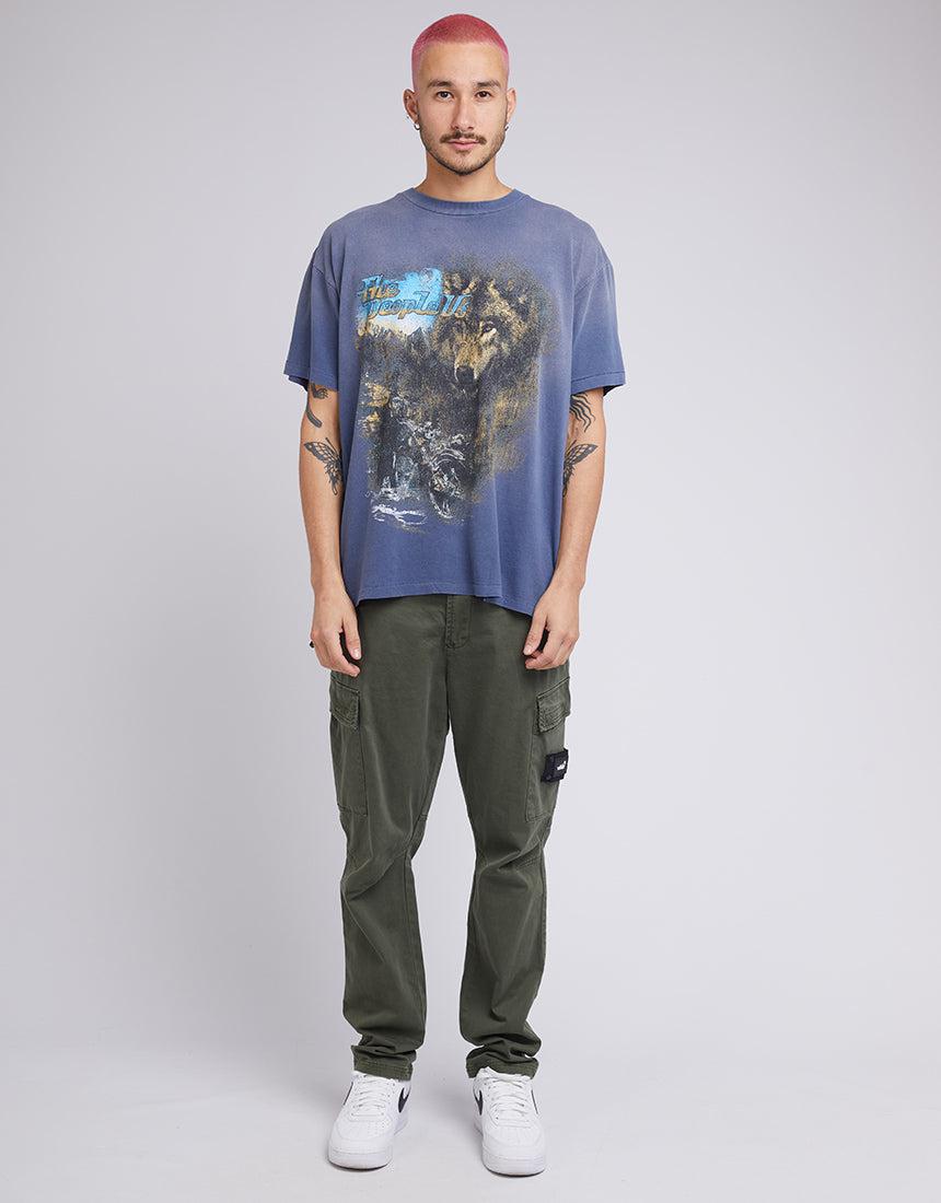 The People Vs-Dark Valley Vintage Tee Indigo Spray-Edge Clothing
