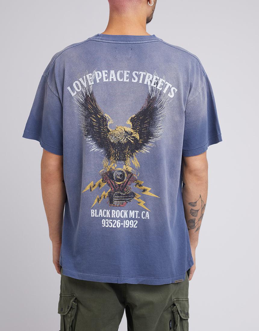The People Vs-Dark Valley Vintage Tee Indigo Spray-Edge Clothing