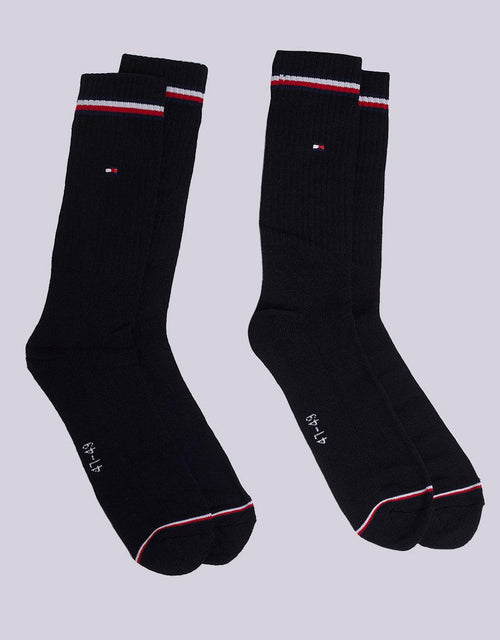 Tommy Hilfiger-Th Men Iconic Sock 2Pk Black-Edge Clothing