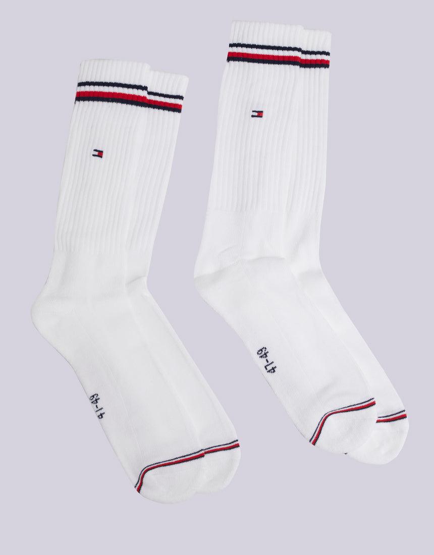 Tommy Hilfiger-Th Men Iconic Sock 2Pk White-Edge Clothing