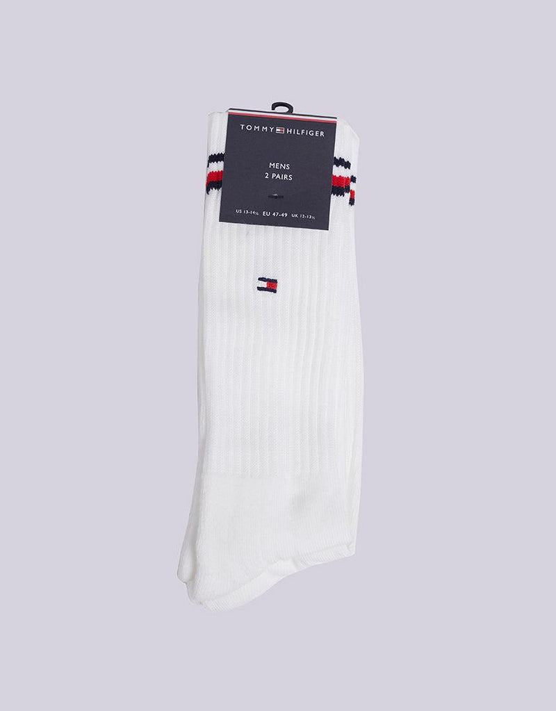 Tommy Hilfiger-Th Men Iconic Sock 2Pk White-Edge Clothing
