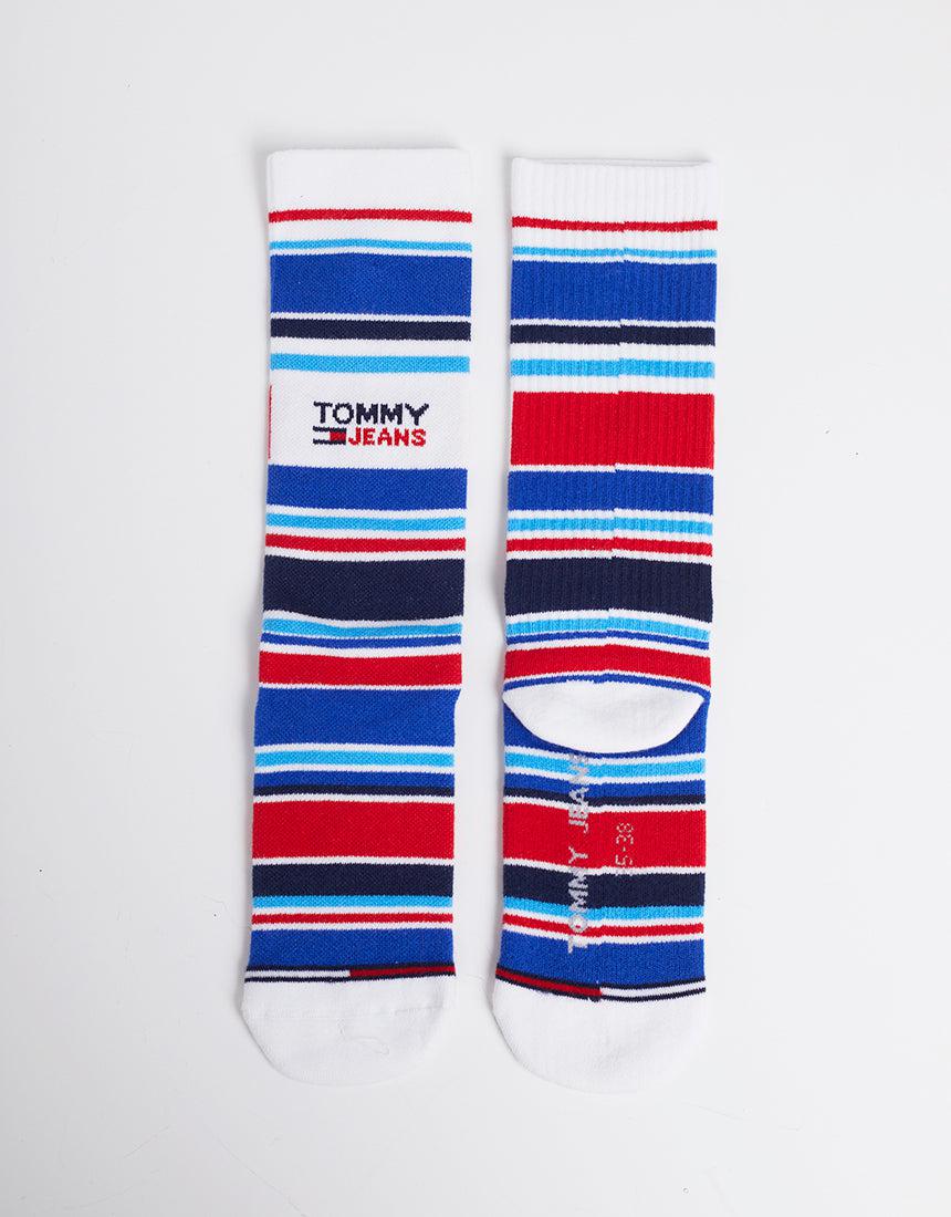 Tommy Hilfiger-Th Uni Tj Sock 1Pk Multi Stripe-Edge Clothing