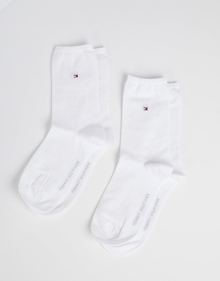 Tommy Hilfiger-Th Women Sock Casual 2Pk White-Edge Clothing