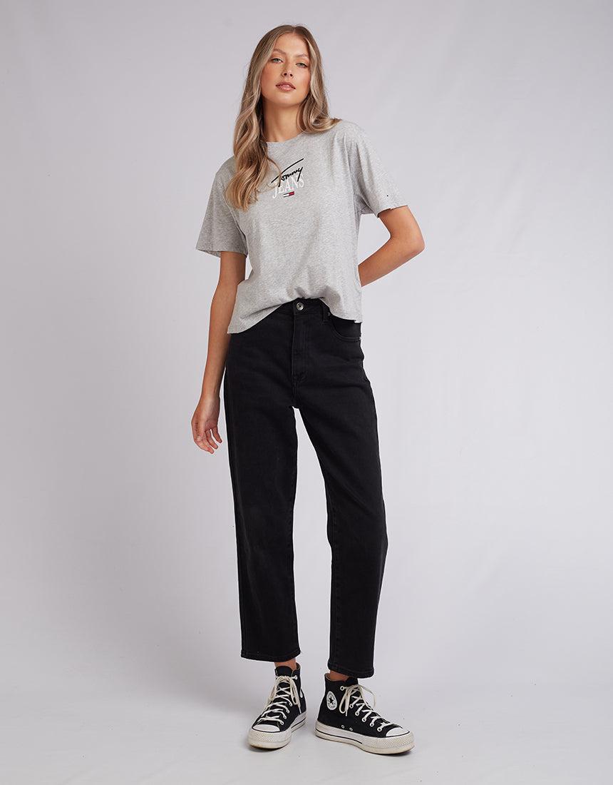 Tommy Hilfiger-Tjw Classic Essential Logo 1 Ss Light Grey Heather-Edge Clothing