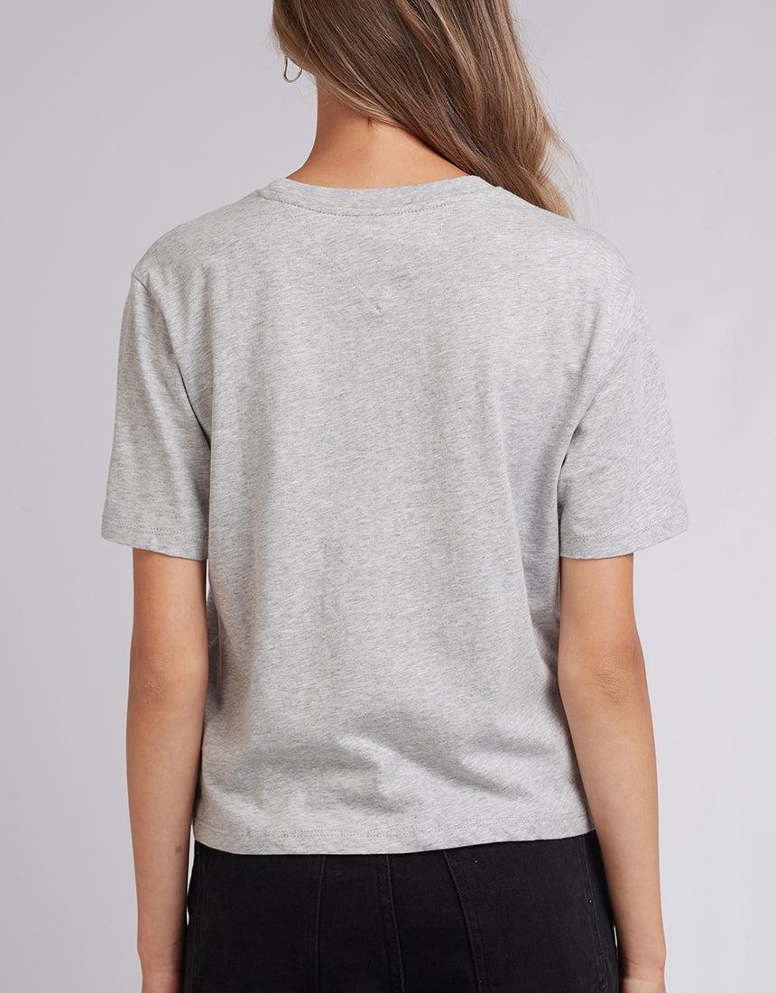Tommy Hilfiger-Tjw Classic Essential Logo 1 Ss Light Grey Heather-Edge Clothing