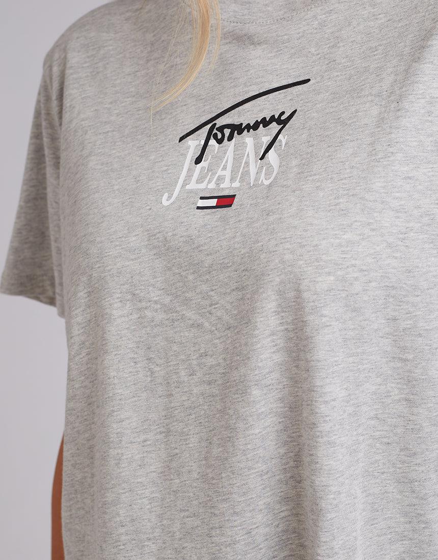 Tommy Hilfiger-Tjw Classic Essential Logo 1 Ss Light Grey Heather-Edge Clothing