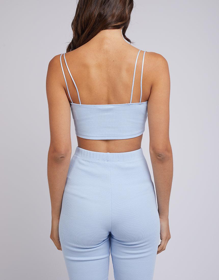 Tommy Hilfiger-Tjw Crop Rib Badge Double Strap Chambray Sky-Edge Clothing