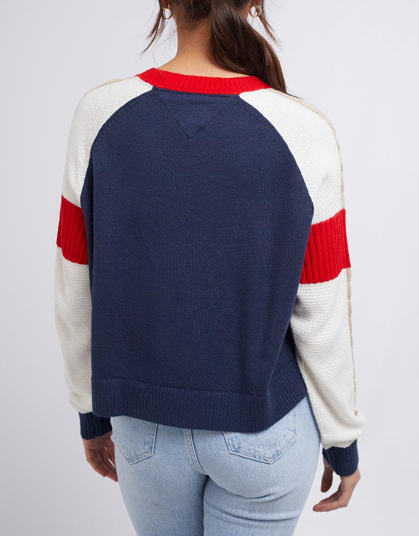 Tommy Hilfiger-Tjw Multi Colour Logo Sweater Deep Crimson Multi-Edge Clothing