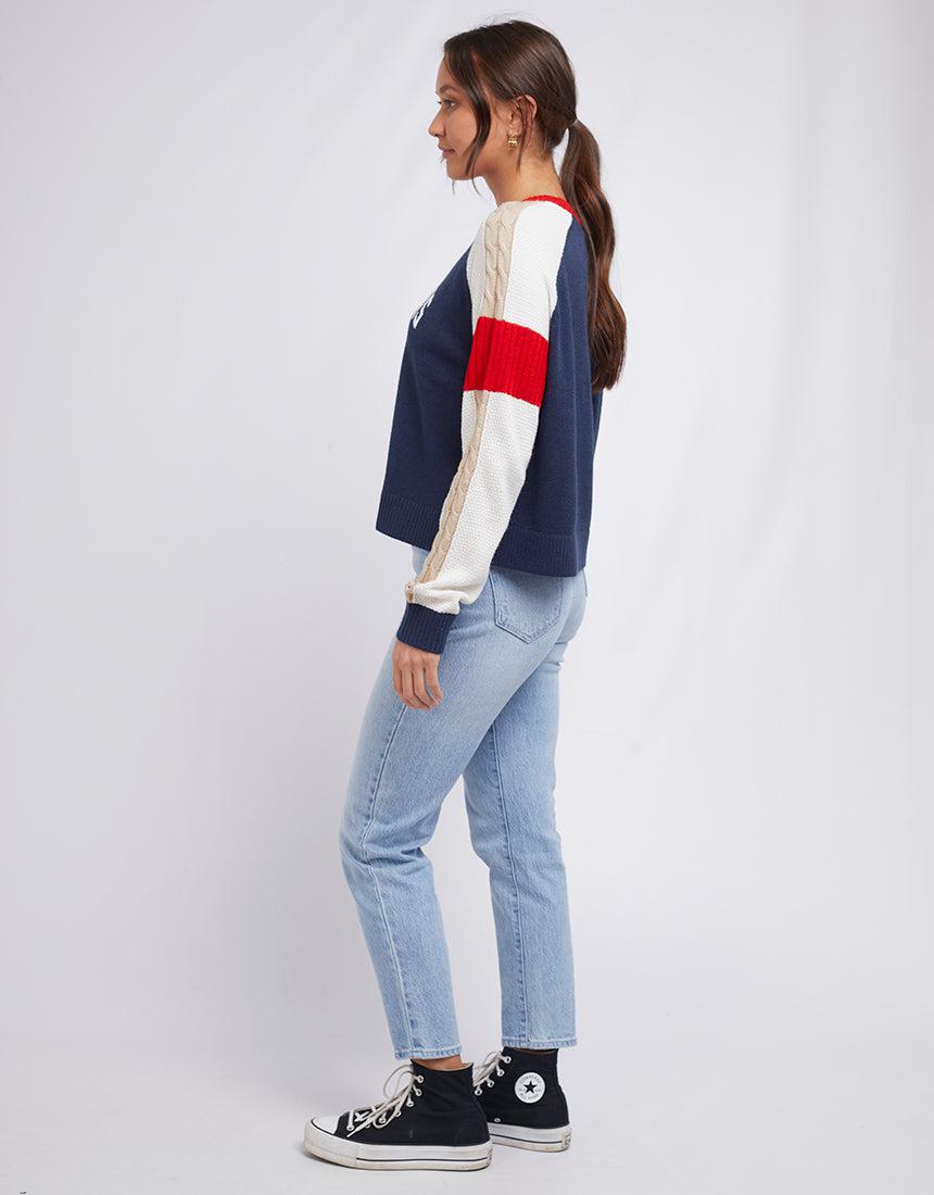Tommy Hilfiger-Tjw Multi Colour Logo Sweater Deep Crimson Multi-Edge Clothing