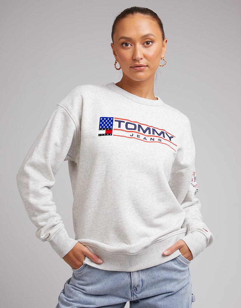 Tommy Hilfiger-Tjw Rlx Modern Sport 1 Crew Silver Grey Heather-Edge Clothing